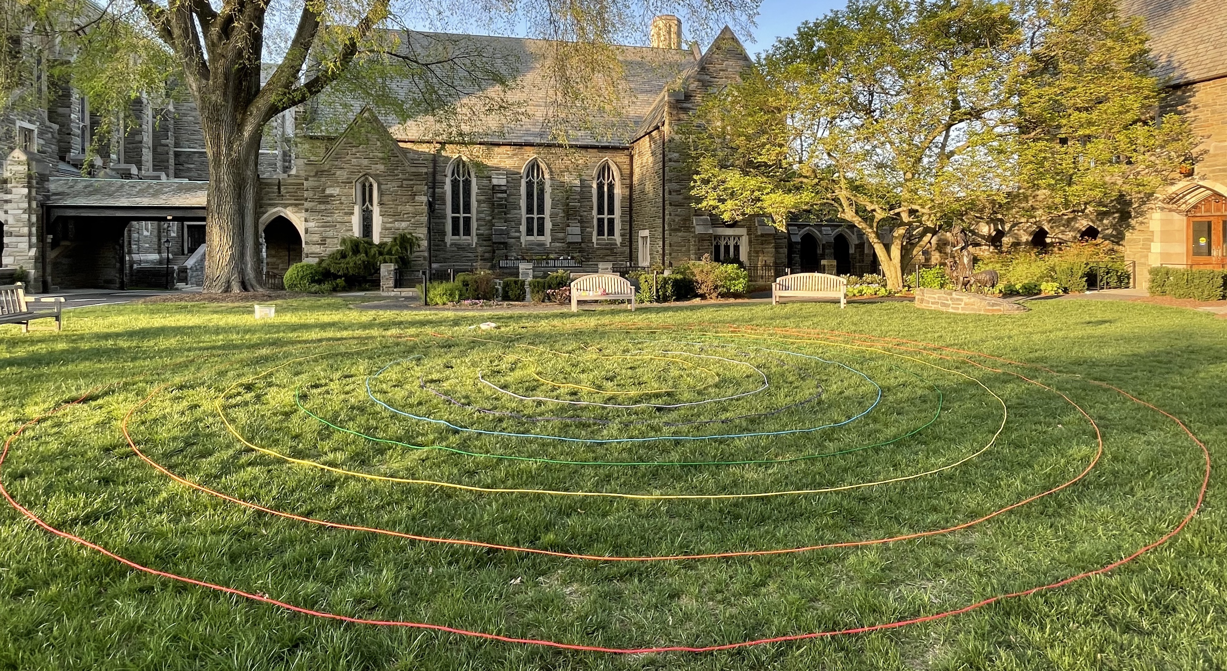 Rope labyrinth at Bryn Mawr Presbyterian Church