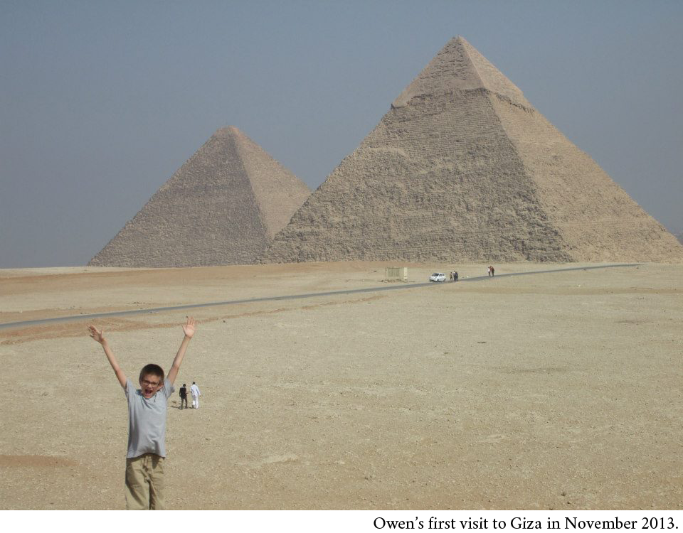Owen’s first visit to Giza in November 2013.