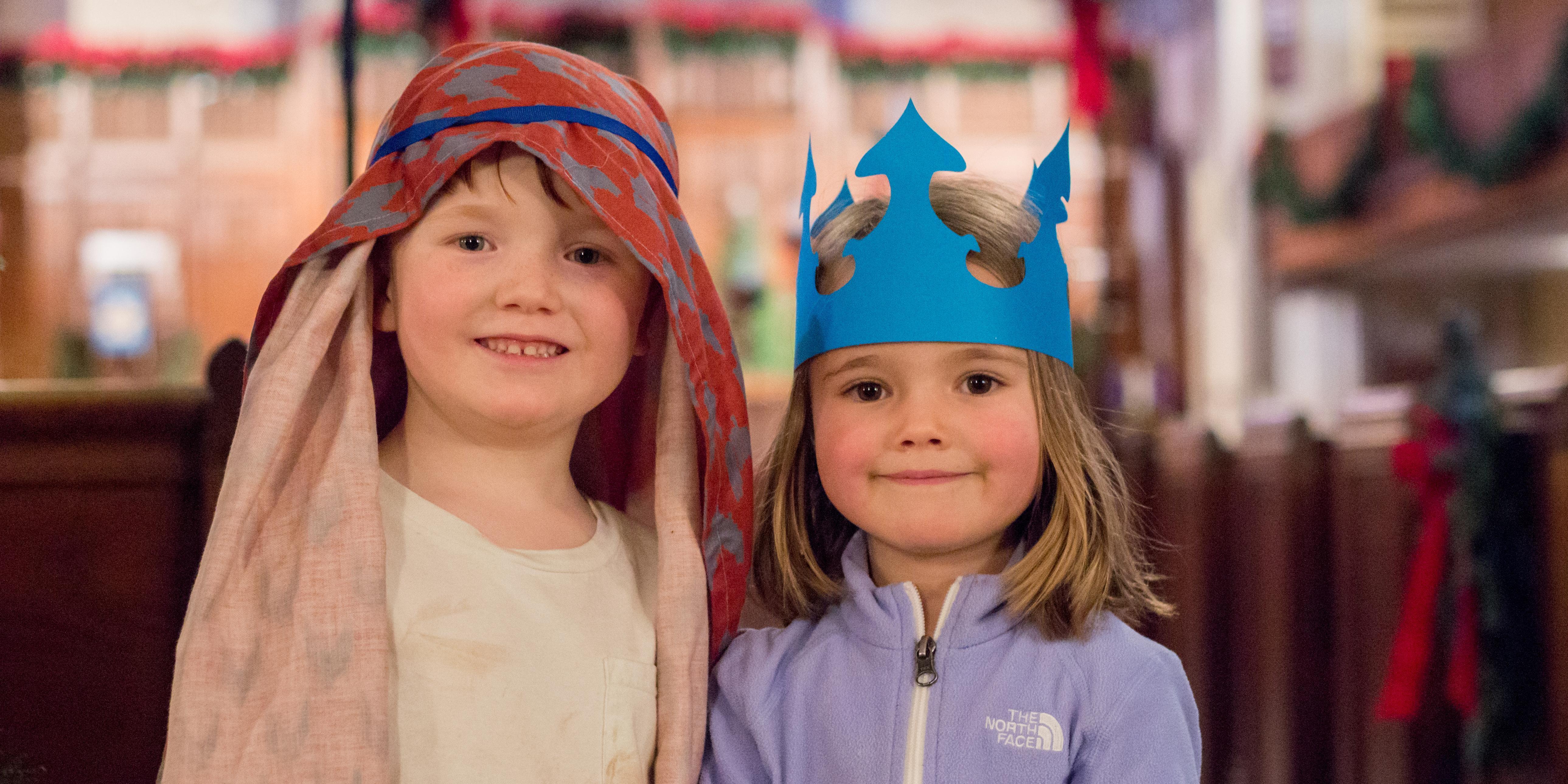 Young children reenact the Christmas story at Bryn Mawr Presbyterian Church