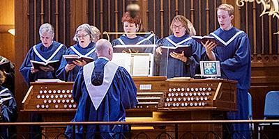 Bryn Mawr Presbyterian Church's Sanctuary Choir sings during the 10 a.m. worship service